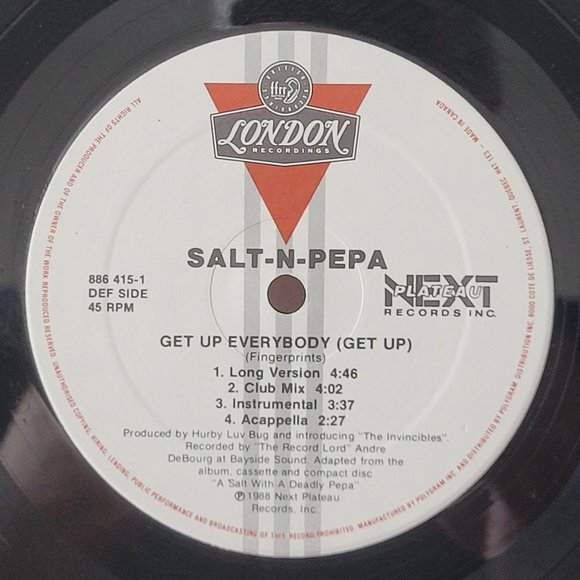VINTAGE 1988, SALT N PEPA, GET UP EVERYBODY 12" E.P.!!! - Picture 4 of 6